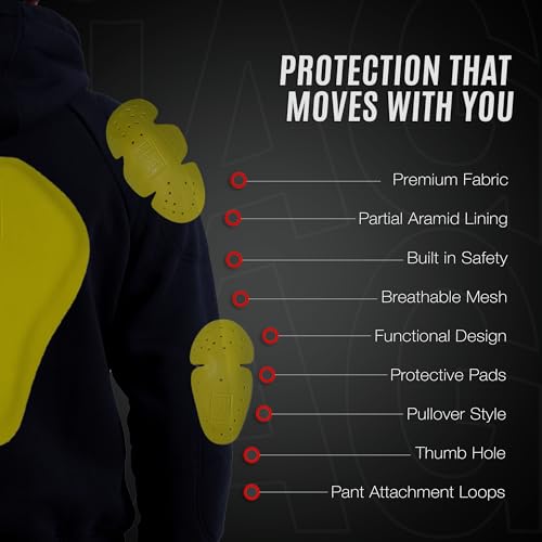 Image of JAG Motorcycle Protective Hoodie with Partial Aramid Lining, Riding Jacket