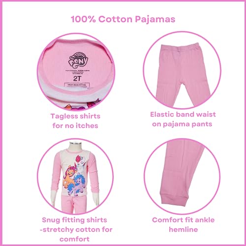 My Little Pony Pajamas Set, 4 Piece Mix and Match Sleepwear, Size 2T3