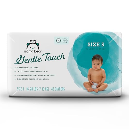 Image of Amazon Brand - Mama Bear Gentle Touch Diapers, Size 3, 42 Count