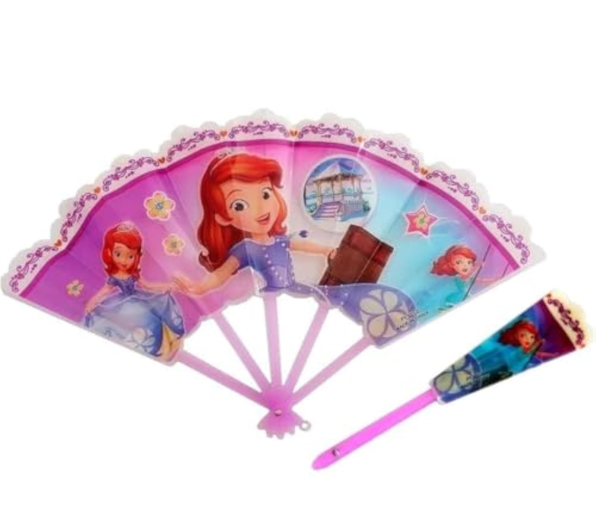 Decorative Big Paper Hand Fans, Cute Print Design, Set of 4