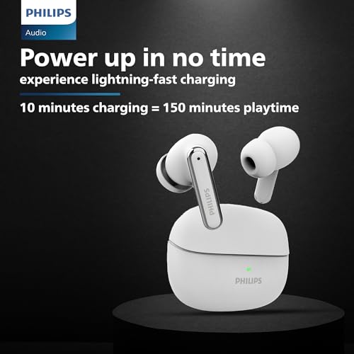 PHILIPS TAT1150WT/94 Premium Wireless Earbuds White - Image 3