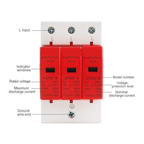 Protector de sobretensión AC SPD de 30-60KA y 385V para la protección contra rayos en viviendas 3