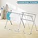 JAUREE 63 Inches Clothes Drying Rack, Drying Rack Clothing Folding Indoor Outdoor, Heavy Duty Stainless Steel Laundry Rack, Foldable Portable Large Clothes Rack Garment Rack with 20 Windproof Hooks