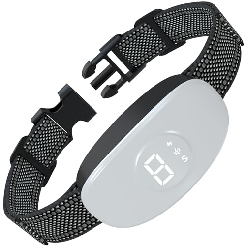 Beoankit Collier Anti Aboiement pour Chiens,Collier Automatique avec 8 Niveaux de Sensibilité,0-8 Niveaux de Modes Vibration,Choc Électrique et Son,Résistant à l'eau IP67 et Rechargeable