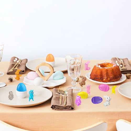 RobLuX 24 Stück Ostereier Plastik Draußen Bunte Ostereier Bunte Plastik Plastik Ostereier zum Befüllen Osterdekorationen Zum Füllen von Überraschungen Süßigkeiten und Kindergeschenken an Ostern