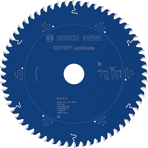 Bosch 1x Lame de scie circulaire filaire EXPERT Laminate pour scies à onglets (pour Stratifié, Ø mm, Professional Accessoire Scie circulaire à onglets...