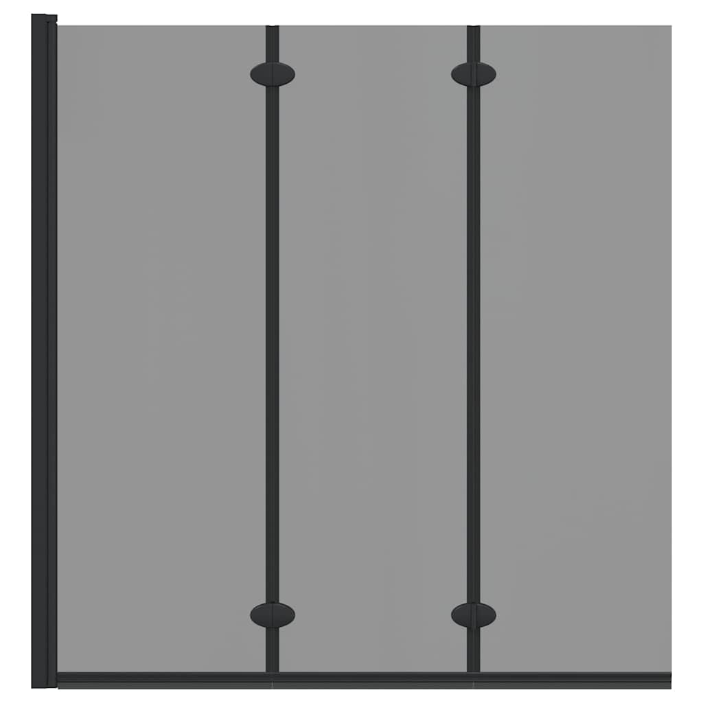 Box doccia per vasca da bagno, colore nero, 130 x 138 cm, pieghevole, in vetro temperato da 6 mm, per bagno