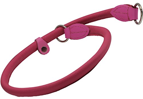 Collier étrangleur rond en cuir rose de 50,8 cm pour chiens - 2