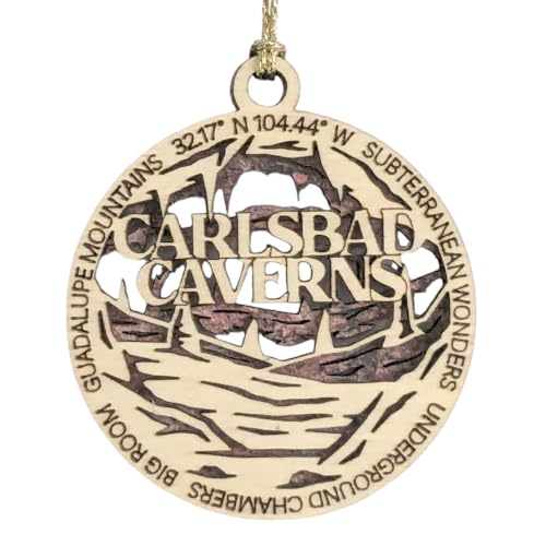 Carlsbad Caverns National Park, Underground Chambers Christmas Ornament - 3" Laser Cut Wood, Handmade in USA