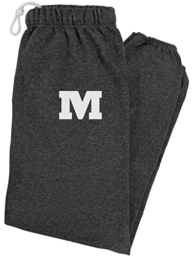 Monmouth College Primary Logo Mens Jogger Sweatpants, Charcoal Heather, L