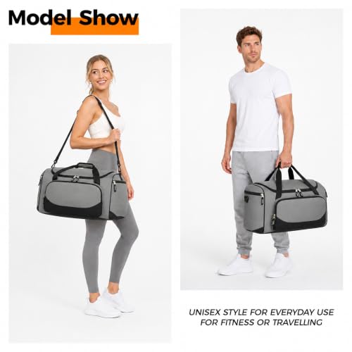 Image of Uarition Gym Bag for Men & Women - 50L Large Duffle Bag for Travel, Grey
