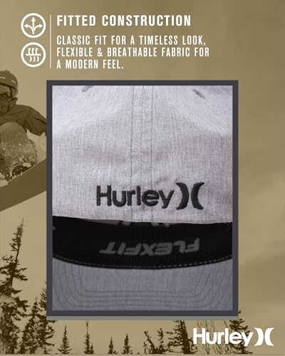Image of Hurley Men's Caps - One & Only Flexfit Baseball Cap - Fitted Hats for Men (S-XL)