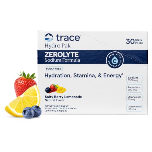 Trace Minerals ZeroLyte Electrolyte Mix Salty Berry Lemonade 30 Packets