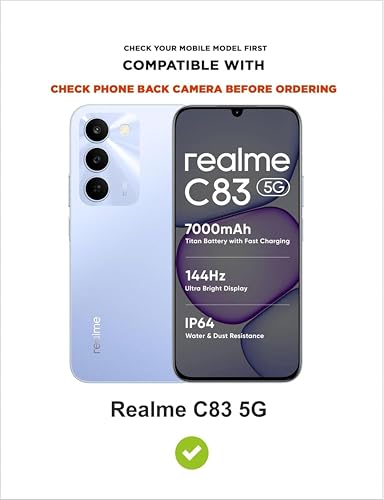 Image of Silicone Back Cover Case for Realme C83 5G | Soft Micro-Fibre Lining Inside | Magsafe Print On Back Side Camera Protection Bump | Shockproof Case