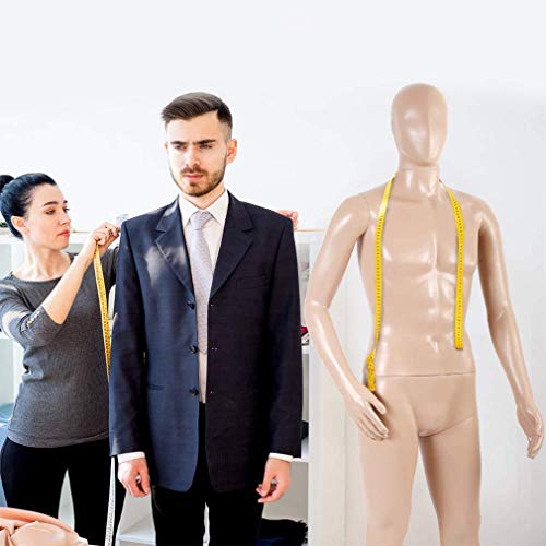 Male Mannequin Clothing Full Body Dress Form Sewing Manikin 73" Adjustable Detachable Realistic Model Display With Metal Base Plastic Head Turns Poseable, Dummy Mannequin Stand For Shopping Mall #TOP3