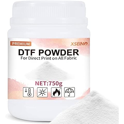 XSEINO DTF Powder 750g/26.46oz White Digital Transfer Hot Melt Adhesive, DTF Transfer Powder for Sublimation, DTF Hot Melt Adhesive Powder for All DTF and DTG Printers on All Fabric Cover