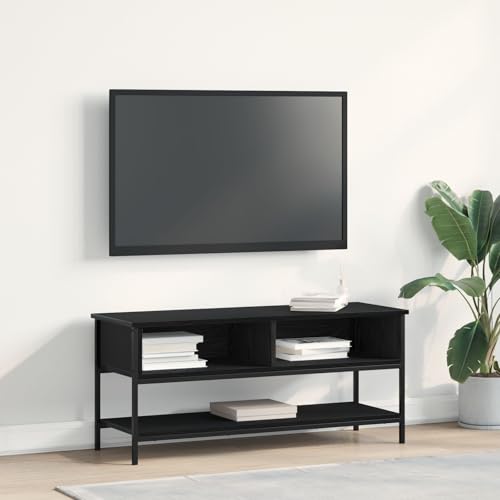 ZQQLVOO Mobile TV Moderno in Rovere Nero Legno Ingegnerizzato e
