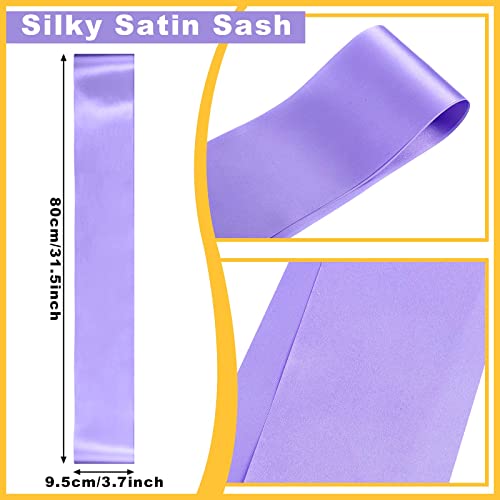Xtinmee 24 Pcs Plain Satin Sash For Pageants Long from Shoulder to Hip Assorted Sash Custom Blank Sash Pageant Sashes for Wedding Party and DIY, Design Your Sash