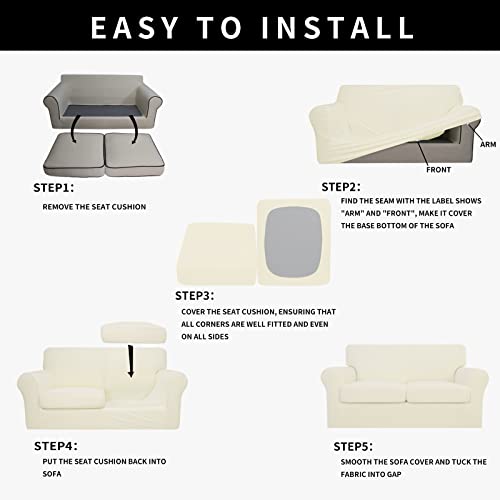 Image of Easy-Going Waterproof 3-Piece Oversized Loveseat Couch Covers for Sofa