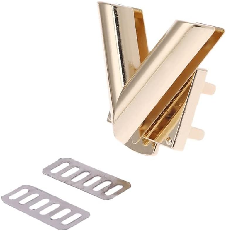 V Shape Clasp Turn Locks Lock Metal Hardware for DIY Handbag Shoulder Bag Purse(Gray)