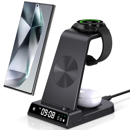 Wireless Charger for Samsung, 3 in 1 Wireless Charging Station for Samsung Galaxy S24 Ultra/S23