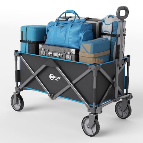 PORTAL Bollerwagen faltbar Handwagen mit abnehmbarem Stoff Klappwagen...