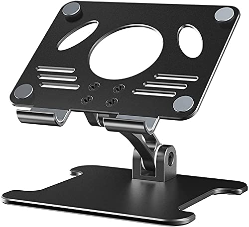 Surface Pro Holder for iPad Desk Stand, Multi-Angle Adjustable Foldable Tablet Stand Aluminum Portable Tablet Stand Dual Shaft Design Smartphone Holder for iPad Pro Mini Air,Samsung,Kindle (Black)