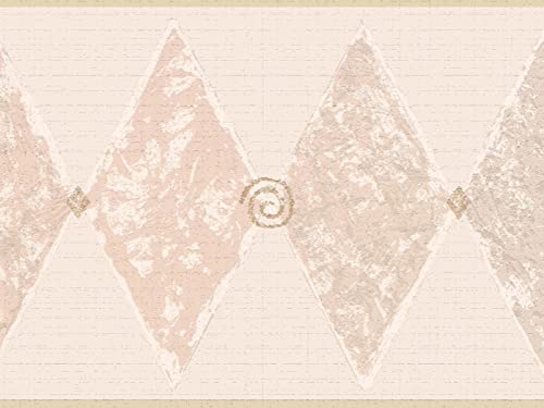 Dundee Deco Ddazbd9281 Peel And Stick Wallpaper Border - Geometric Pink Diamonds Wall Border Retro Design, 15 Ft X 7 In (4.57M X 17.78Cm), Self Adhesive #TOP28