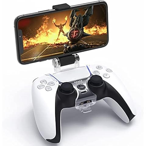 Controller Phone Mount for PS5, Phone Clip Clamp Bracket Holder with Adjustable Stand Cover
