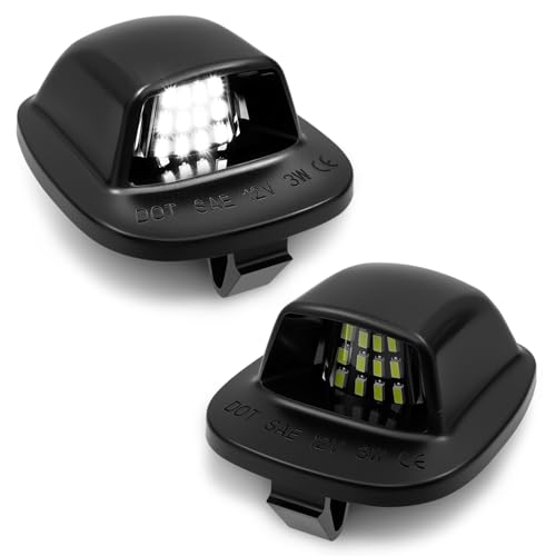 Asgohme LED License Plate Lights Bright White Tag Lamp Assembly Replacement Compatible with Nissan 1999-2004 Xterra, 1998-2004 Frontier, Pack of 2