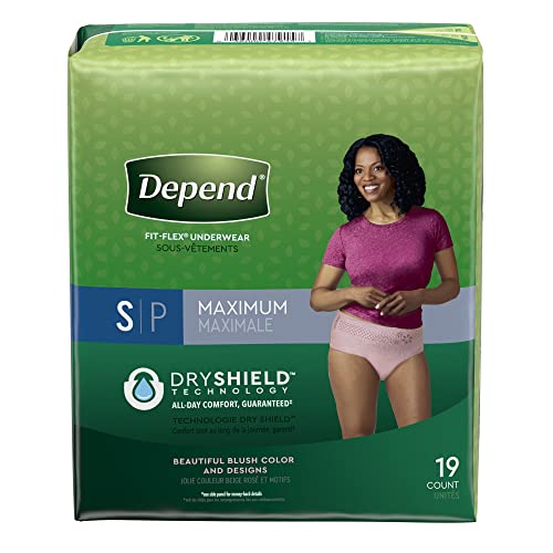 Depend Fit-Flex Underwear for Women Small Maximum Absorbency - 2 Packs of 19 ct