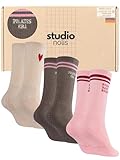 Studio Nolis Pilates Socken Grip - Crew Socks - 3er Set...