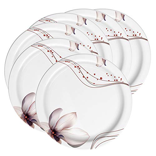 Milton Lissome Melamine Dinner Plate, Set of 6, Crystal, (11'')