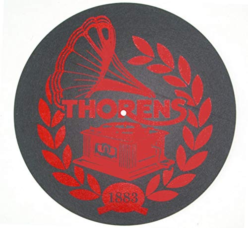Thorens - Tocadiscos (Fieltro), diseño con Logotipo de Thorens, Color Negro y Rojo