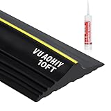 VUAOHIY Universal Garage Door Bottom Threshold Seal Rubber Strip with Adhesives, DIY Weatherproof Weather Stripping Replacement (10FT, Black)