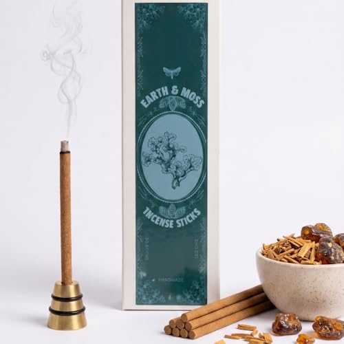 Image of Dhoop Sticks | Refill Pack of 40 Bamboo-Free Compressed Incense for Home & Meditation | Pooja & Rituals (Earth & Moss)