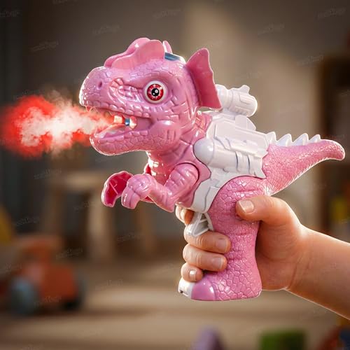 Image of Zest 4 Toyz Dinosaur Water Gun Toy for Kids with Light Battery Operated Dino Mist Spray Gun Action Dinosaur Water Toy for Boys & Girls Kids Toys Birthday Gift for Boys and Girls - Pink