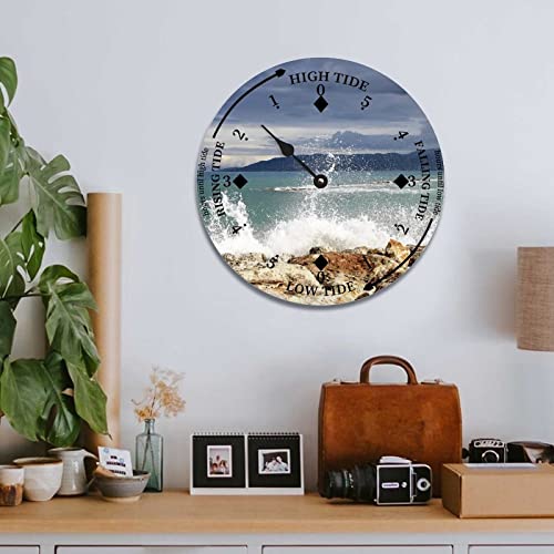 Ditooms Tide Clock Wave Coast Spray East Coast Atlantic Ocean Time Tidal Clock High And Low Tide Wall Hanging Art Tide Movement Clock For Beach House Cottage 14X14 In #TOP5