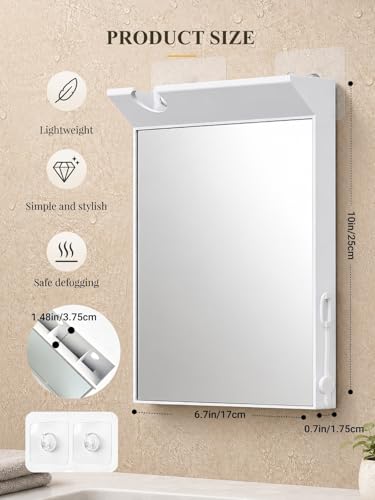 Image of Large Anti Fog Mirror for Shower(White)