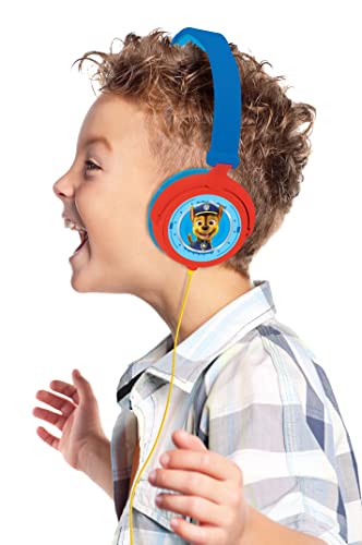 Lexibook- Patrulla Canina-Cascos estéreo con Chase y Marshall, Auriculares con Diadema Ajustable y Plegable HP015PA Paw Patrol, Potencia Apta para niños, Azul/Rojo, Color, Talla única