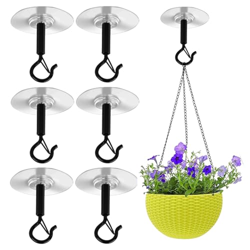 6 Pcs Adhesive Ceiling Hooks Heavy Duty Stainless Steel with