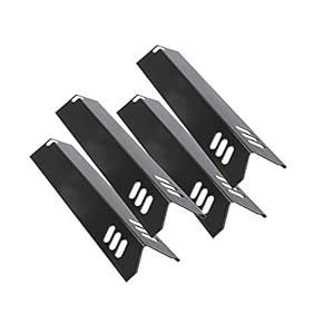 15 inch Porcelain Grill Heat Shields Replacment for Dyna-Glo DGF510SBP, DGF493BNP, Set of 4 Barbeque Grill Heat Plates for Backyard Grill Replacement Parts BY15-101-001-02, BY13-101-001-13, GBC1460W