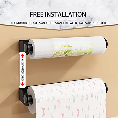 Paper Towel Holder, Aheucndg Wall Mount Paper Towel Holder, For Kitchen Or Bathroom Self-Adhesive Or Drill Mounting Paper Roll Holder (Black 1Pack) #TOP7