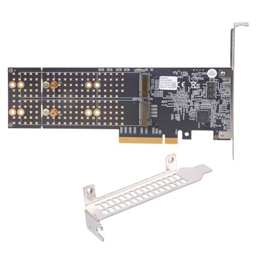 XAGMODSHN Tarjeta de expansión PCIe3.0 NVMe para cuatro configuraciones de HDD, no requiere configuración de BIOS, refrigeración activa del ventilador, montaje universal, no adaptadores PCIe divididos