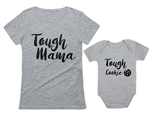 Image of Tough Cookie Mommy and Me Matching Outfits Mothers Day Mom & Baby Shirts Set