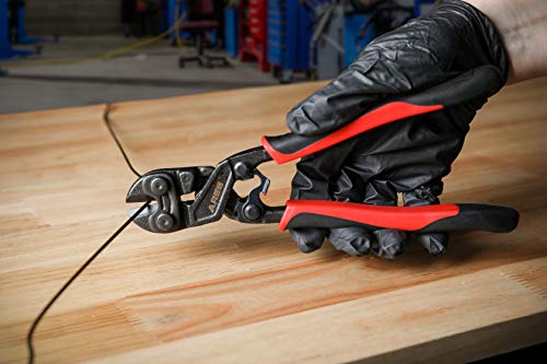 Image of ARES 70664-8-Inch Mini Bolt Cutter - Chrome Moly Steel Construction & Induction Hardened Cutting Edges - Designed for Heavy Duty Wire, Bolt, Nail & Rivet Cutting