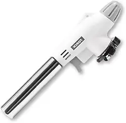 Maçarico Culinário Gourmet Portátil em Aço Inox – Chama Ajustável p/Crème Brûlée, Carnes e Finalizações Profissionais