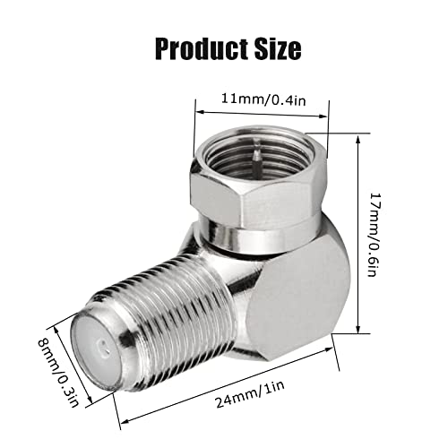 Flat Cable Connector, 20-Pack F Type Right Angle Male To Female Coaxial Cable Connector, 90 Degree Coaxial Rg6 Adapter For Wall Mounted Tv, Modem, Wall Plate, Satellite Receiver, Router #TOP6
