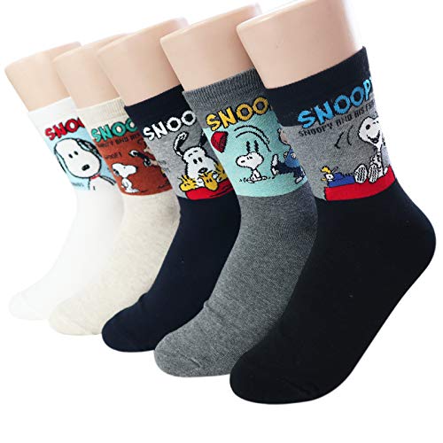 The Peanuts Snoopy Women and teen girls Licensed Socks Collection Socksense (Snoopy Movie_5pairs)