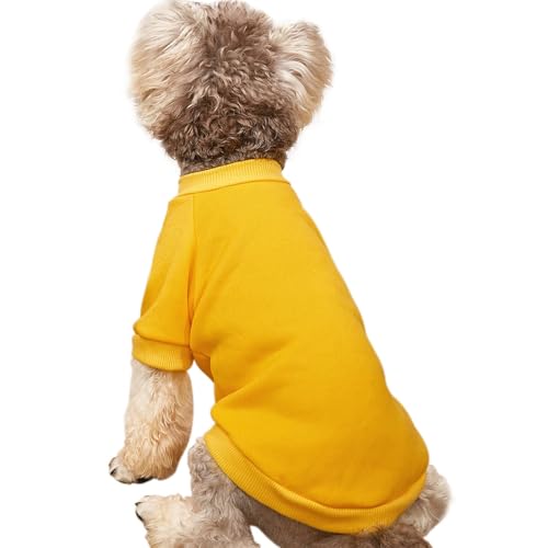 Image of Soft Puppy Sweater for Small Dogs Winter Pullover, Yellow M